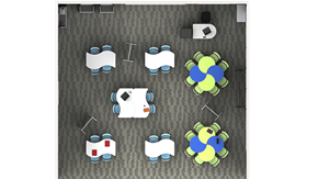 Middle/High School Collaborative Classroom with Tables - Plan View